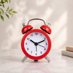 Classic Twin Bell Alarm Clock (Red)